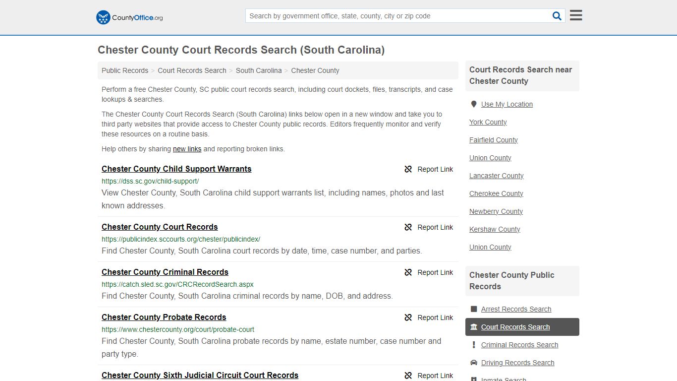 Chester County Court Records Search (South Carolina) - County Office
