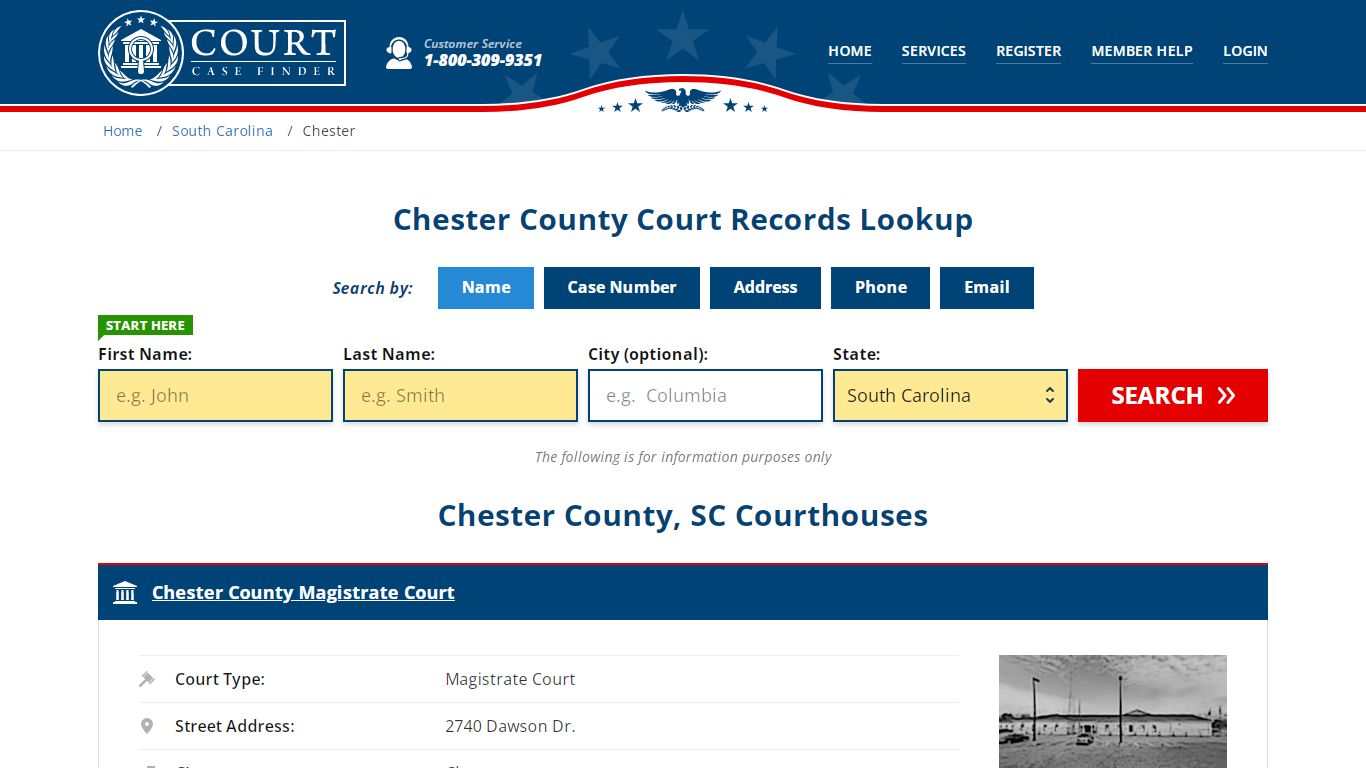 Chester County Court Records | SC Case Lookup